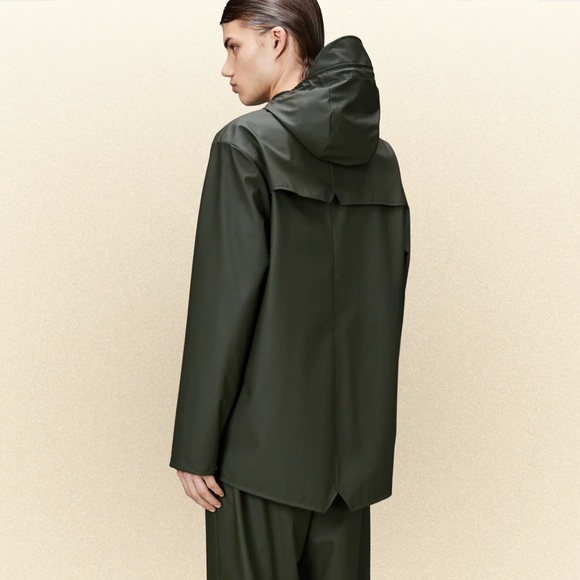 Rains Unisex Waterproof Short Jacket in Green Size S - Picture 5 of 10